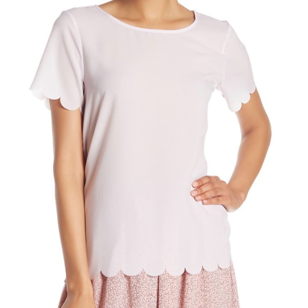 French Connection lavender scalloped tee